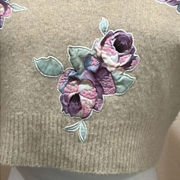 Vintage Snidel Japanese Streetwear Wool Blend Cropped Floral Applique Sweater - Picture 6 of 9
